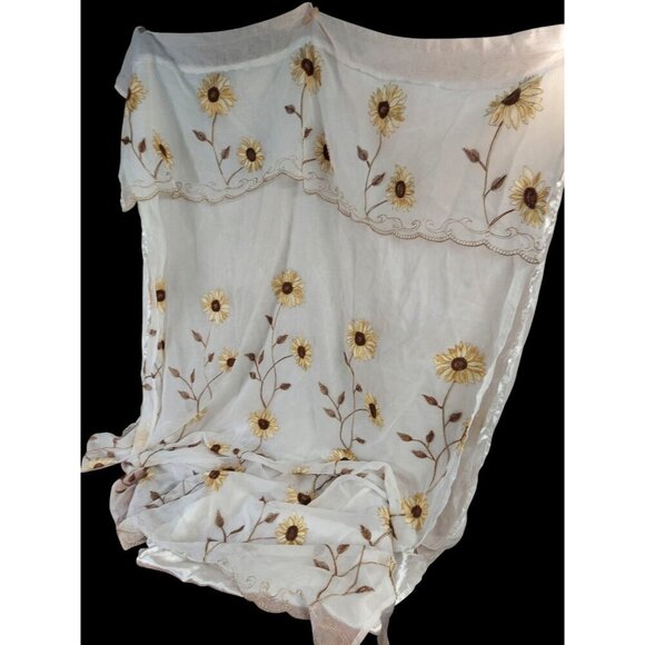 Unbranded Other - Sunflower CurtainsFor 1 Window 80"x52" Embroidered Flower X